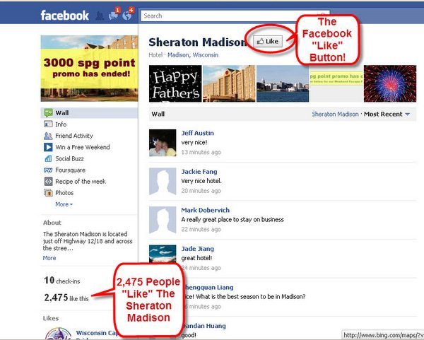 Sheraton Madison - Facebook Like