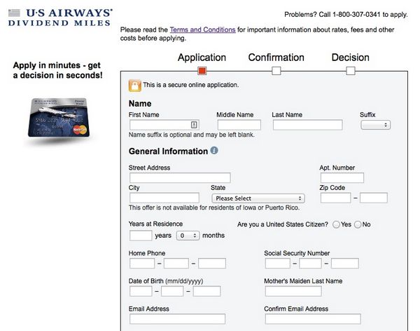 35,000 US Airways Miles After Your 1st Purchase