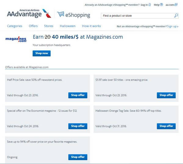 How do you redeem airline miles for magazines?