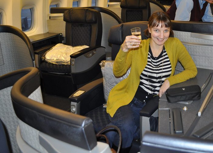 American Airlines Flagship First Class – Chicago to London – Emily Toasting The Start of Our Trans-Atlantic Journey! American Airlines Flagship First Class – Chicago to London – Emily Toasting The Start of Our Trans-Atlantic Journey!