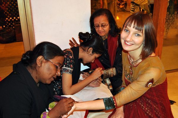 Indian Wedding - Emily having Henna applied
