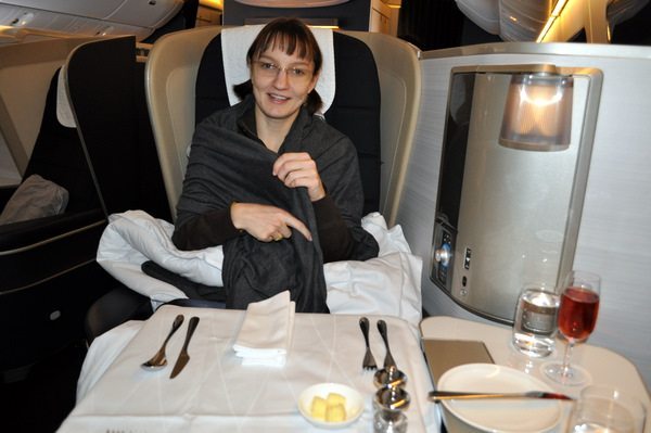 British Airways First Class Review - Dinner