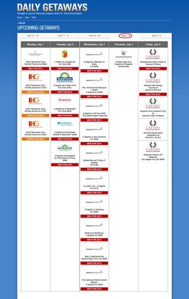 Daily Getaways Week 4 Deals