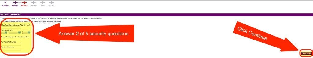 Virgin Atlantic Security Questions
