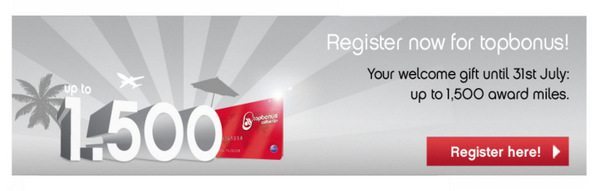 1,500 AirBerlin Miles for Signing Up for a Frequent Flyer Account