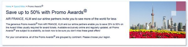 Up to 50% Off Award Travel with AirFrance Promo Awards