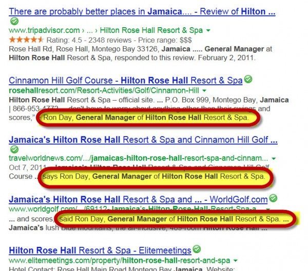 Google Search Reveals Hilton Jamaica's General Manager's Name