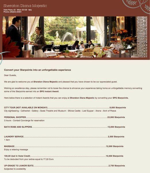 Starwood Points Value Starwood Points Value