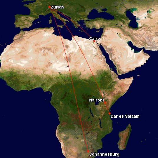 United Miles To Africa