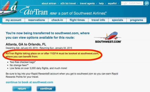 Book Holiday Travel Southwest And AirTran Schedule Open Through January 4, 2015