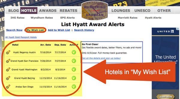 Hyatt Room Alerts