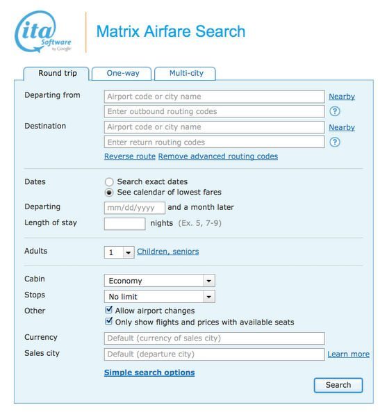 Search For Cheap Airfare Like A Pro Part 1 ITA Matrix Basics