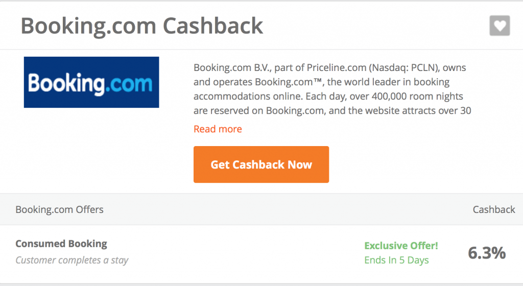 Get 6.3% Cash Back on Hotel Stays You Book Through the Booking.com US Site Only