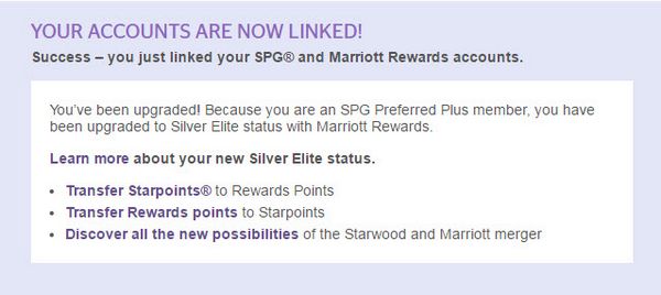 Link Starwood Marriott Accounts