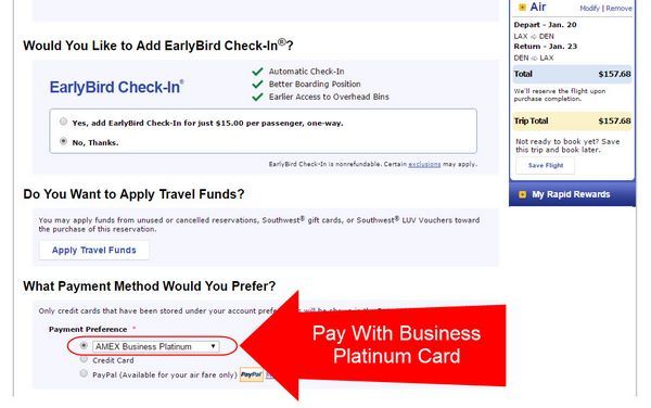 American Express Business Platinum Southwest Airlines