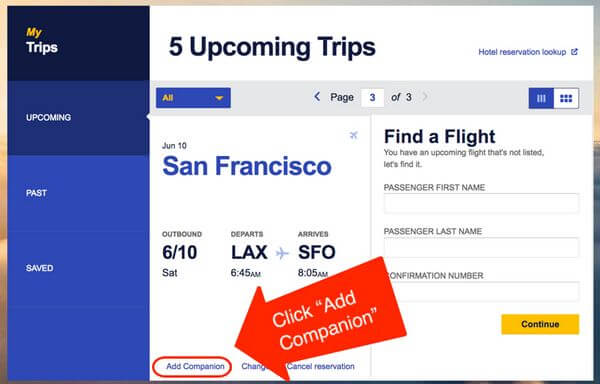Add Companion To Southwest Flight