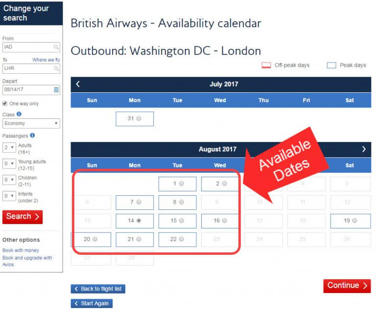 How to Use British Airways Award Search Million Mile Secrets