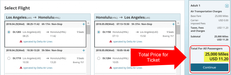 Korean Air Award Booking Chart