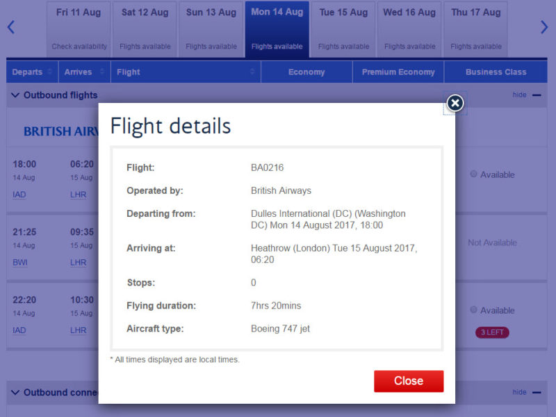 How to Use British Airways Award Search | Million Mile Secrets