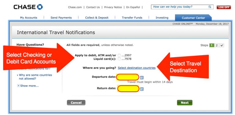 How to Set a Travel Alert on Chase Credit Cards Million