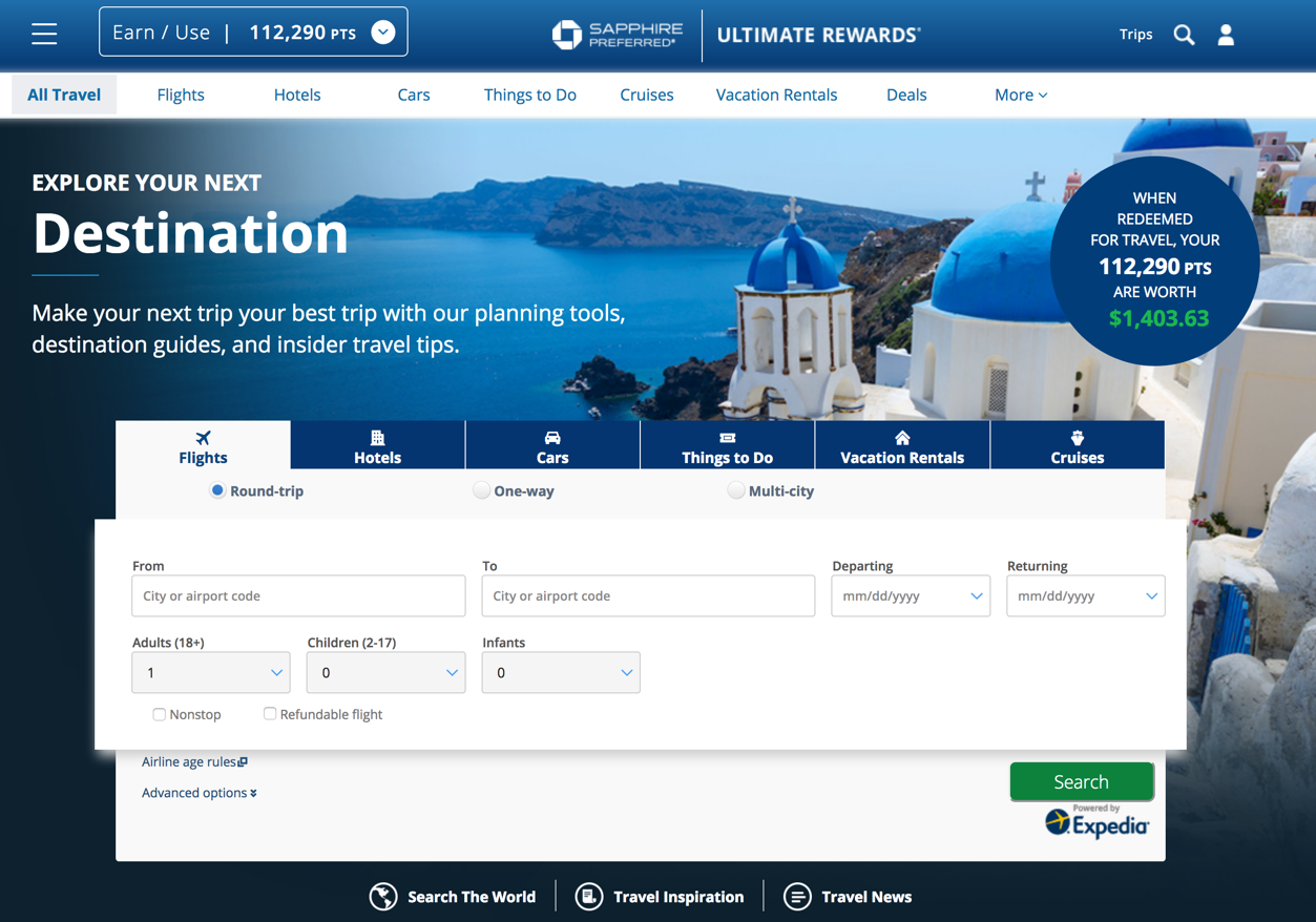 Chase Ultimate Rewards Travel Portal Now Powered By Expedia Everything To Know Million Mile Secrets