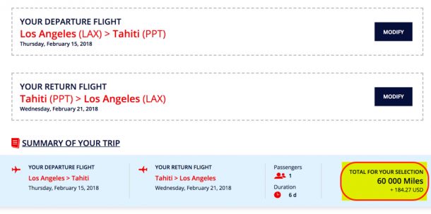 Award Flights To Tahiti