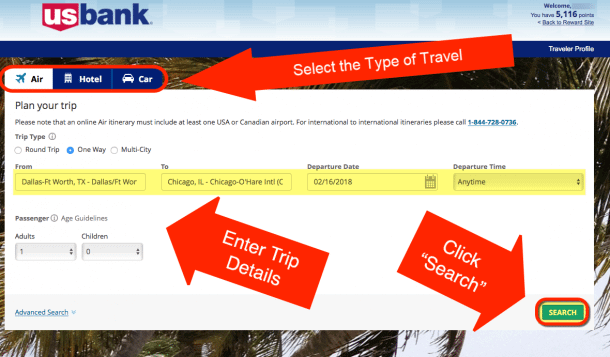 How To Use The US Bank Travel Portal