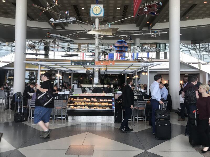 The Minute Suites Are Located Behind the Sushi Restaurant in the Charlotte Airport