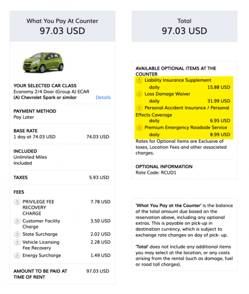 budget rental truck insurance cost