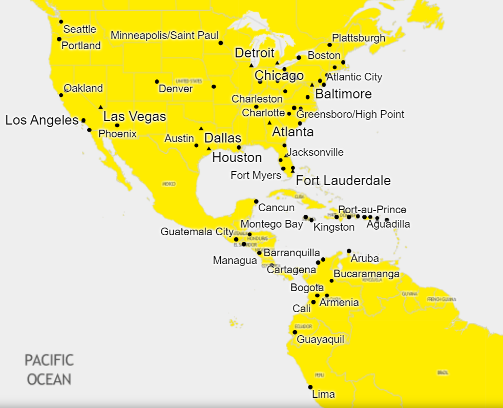 Spirit Flight Map 2020 Full Guide To Flying Spirit Airlines | Million Mile Secrets