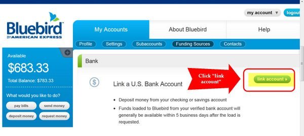 get your checking and routing number on the bluebird app