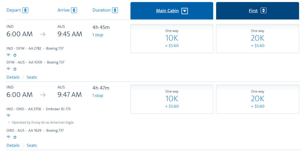 American Airlines Miles $2065 Value