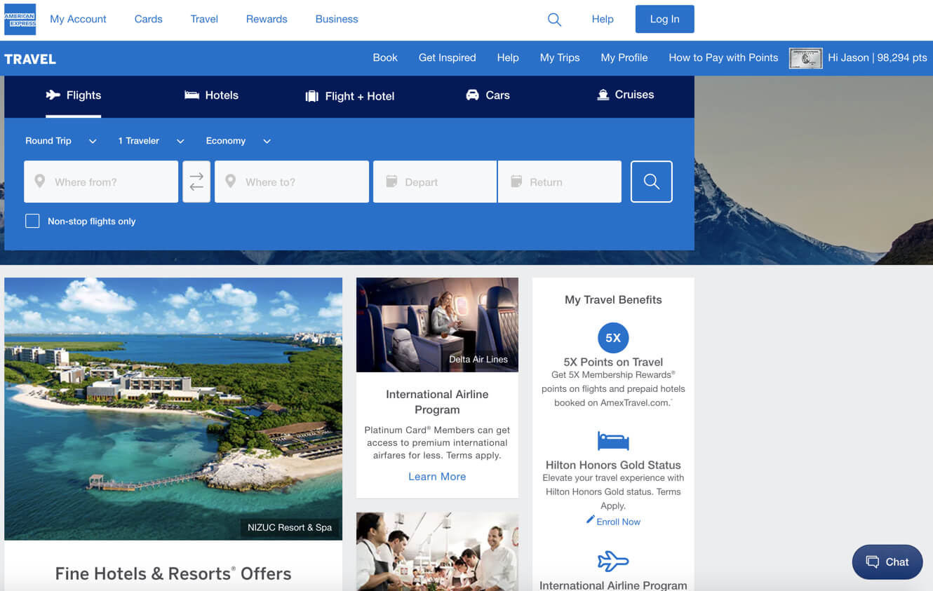 amex travel online portal