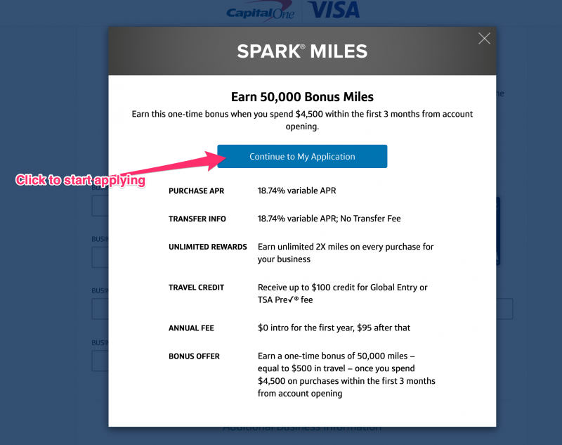 Capital One business card application Million Mile Secrets