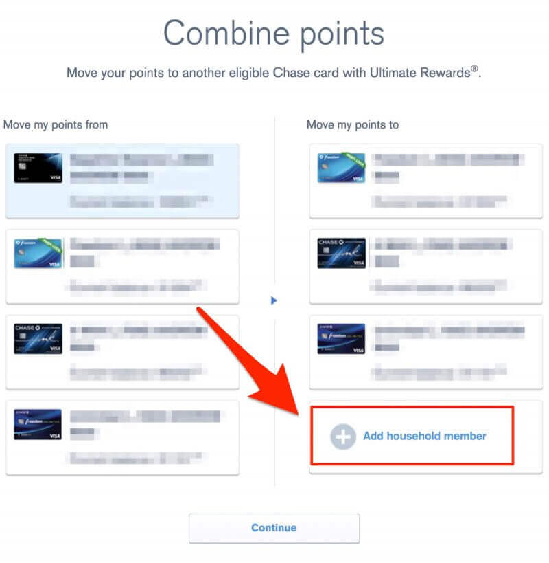 How to combine Chase Ultimate Rewards Points (Freedom Cards to