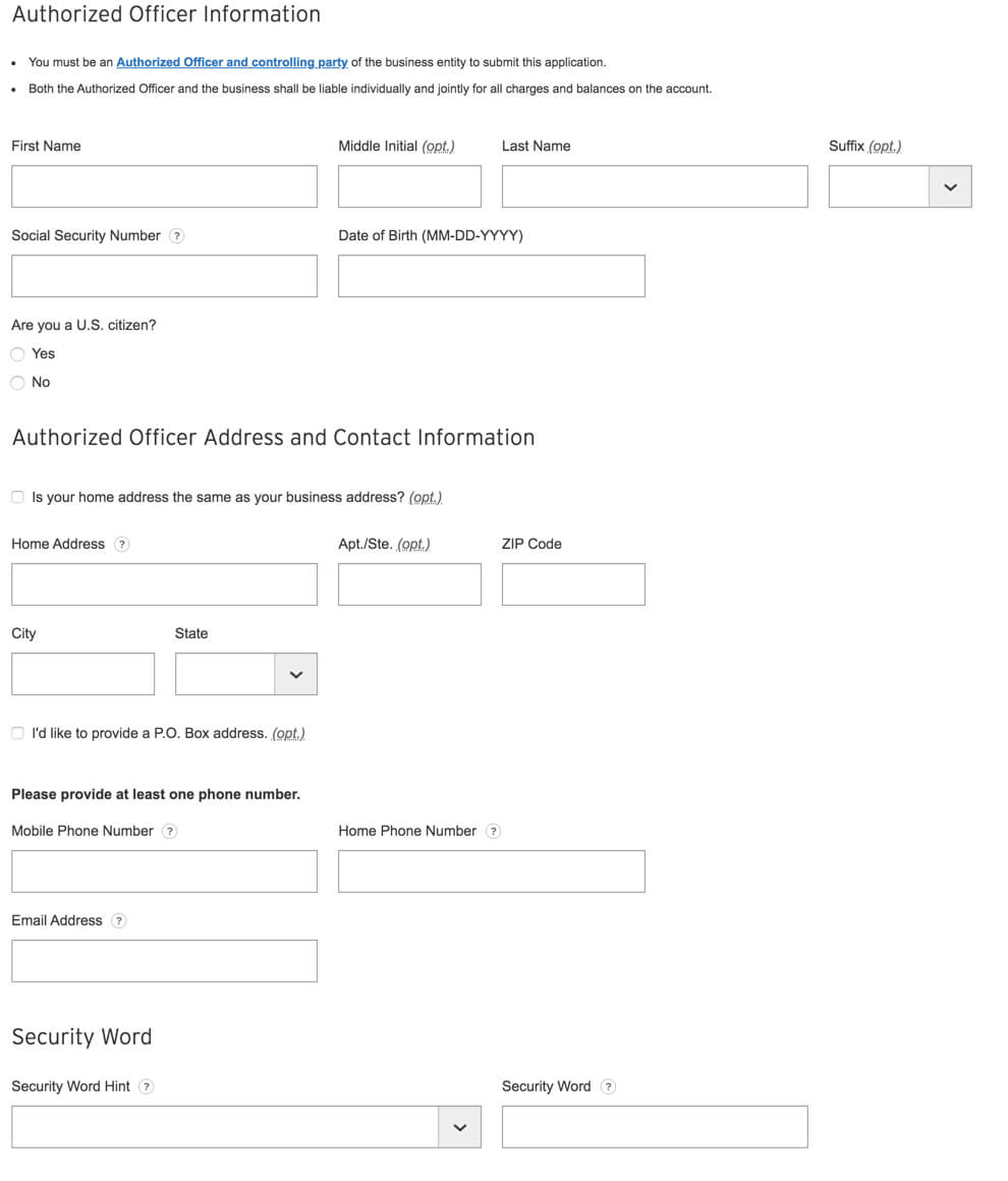 Citi Business card application Million Mile Secrets