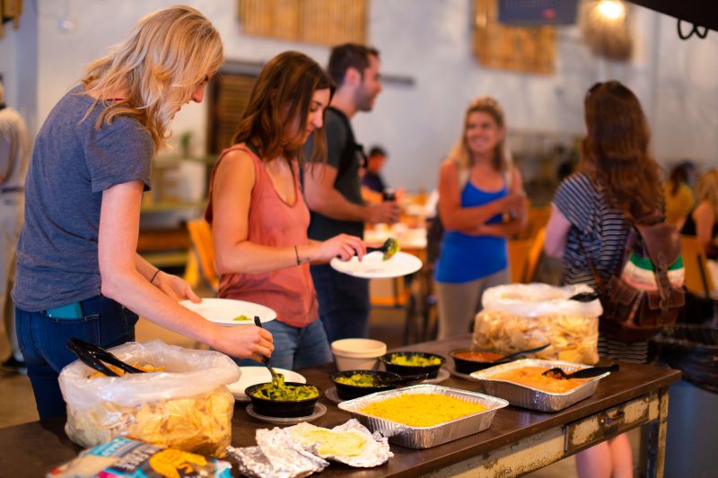 Attendees Getting Some Delicious Food from ATX Local Favorite Mellizoz Tacos