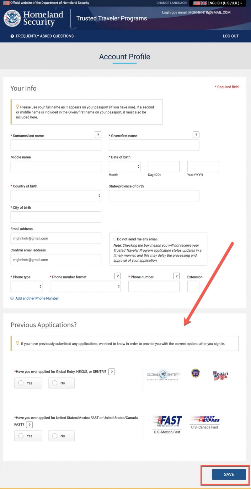 Global Entry application | Million Mile Secrets