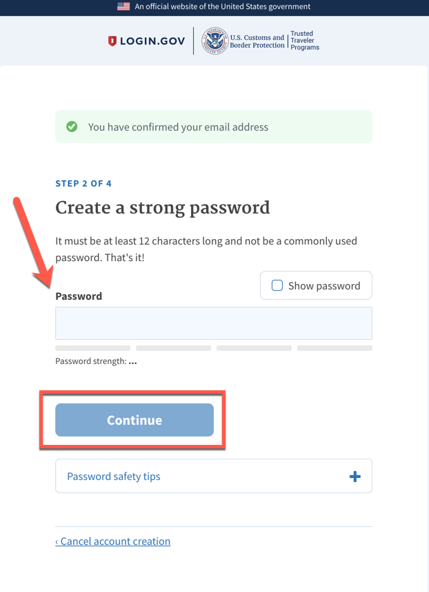 global entry login site