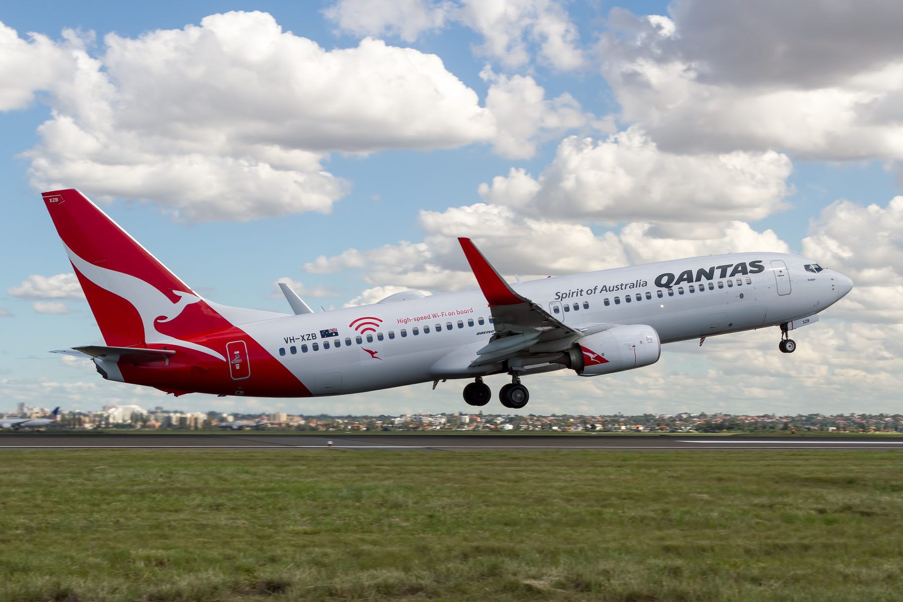 Airline miles. Qantas Boeing 737.