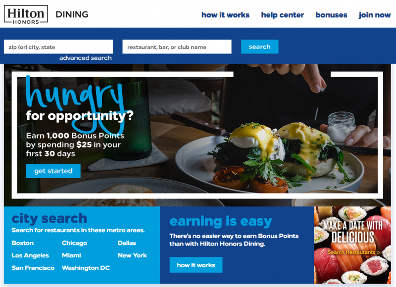 Hilton Honors Dining