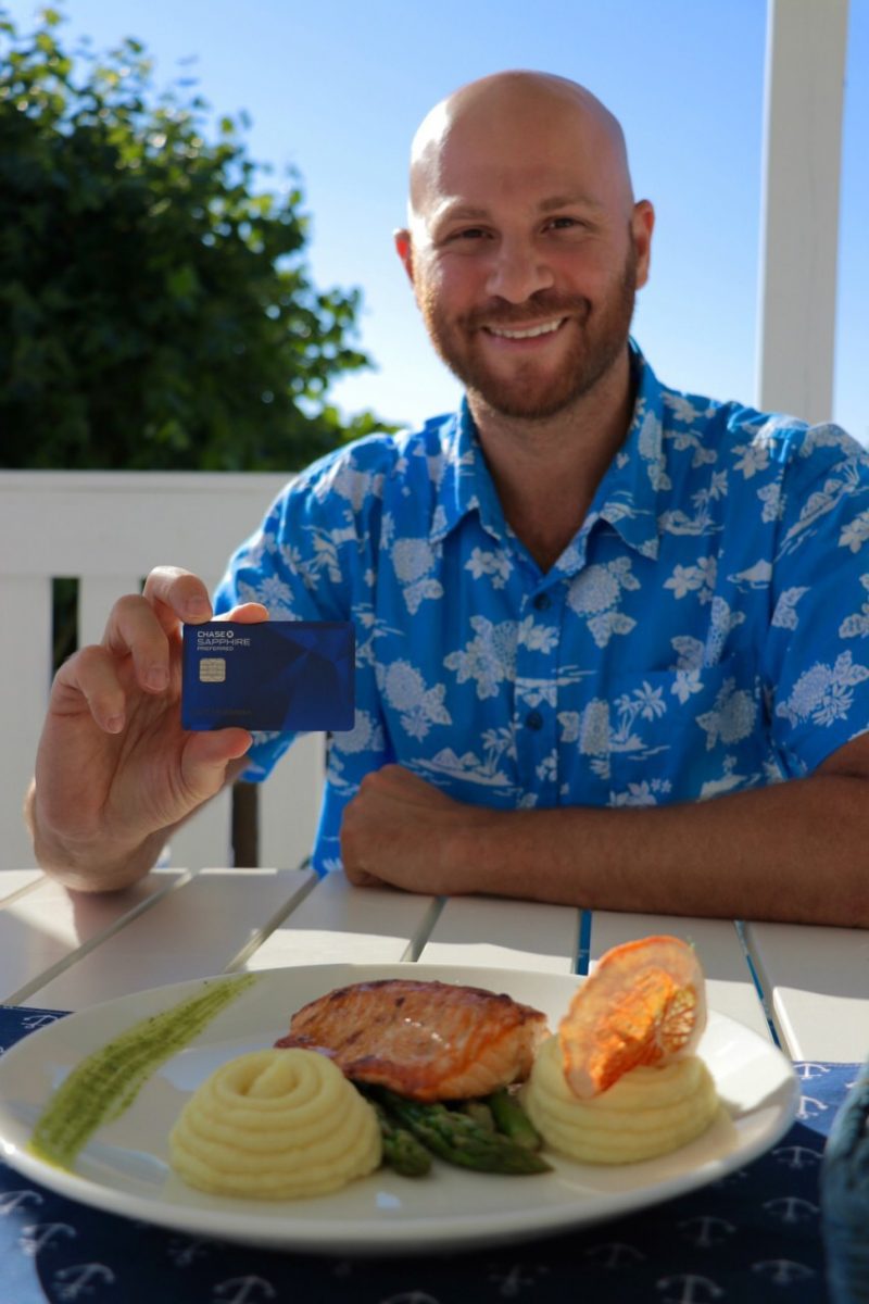 Chase Sapphire Preferred is the best credit cards for when you're new to using miles and points for travel. Here I am using it to pay for my delicious seafood restaurant meal