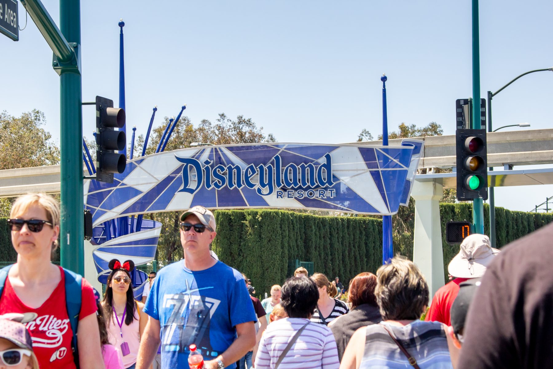 Guests exiting disneyland with Discount Tickets