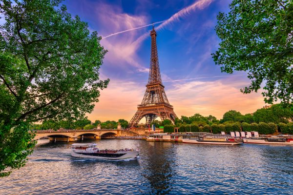 The Eiffel Tower as seen from Across the Seine River